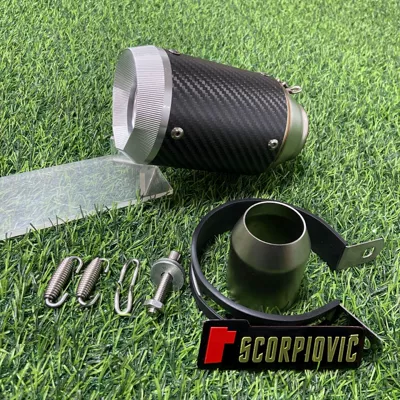 Motorcycle exhaust pipe – Motorcycle exhaust pipe AR - ar-carbon-fiber-matte-multi-sided-white-head-51mm