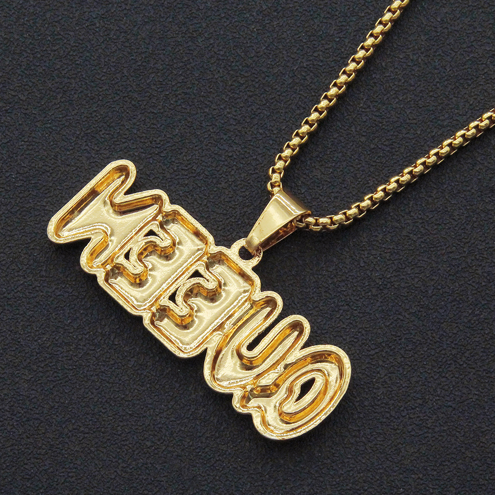 new European and American hip hop diamonds letter pendant necklace trendy menu0027s jewelry