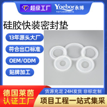 不銹鋼硅橡膠快裝墊片衛生級圓形密封墊圈卡盤快接墊片卡箍活接墊