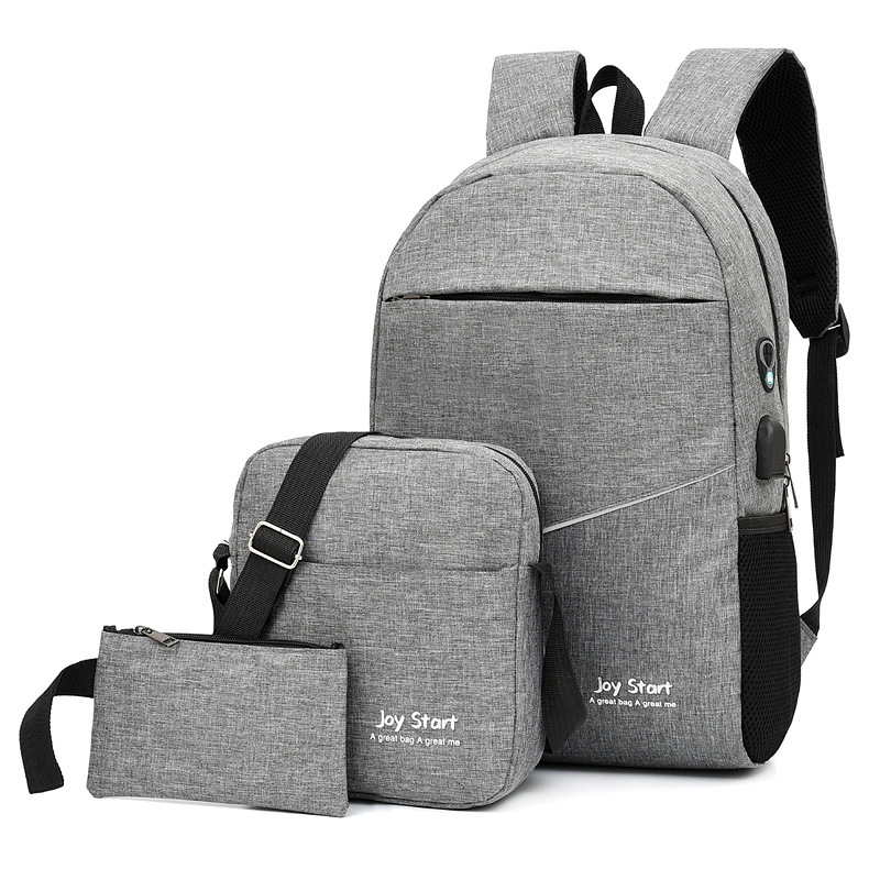 Venta directa de fábrica bolso de negocios de tres piezas mochila de hombre moda tendencia mochila casual simple mochila de computadora