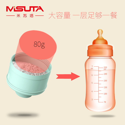 Misuta milk powder box portable out-and-out milk powder packaging box large capacity baby snacks sealed storage compartment three layers