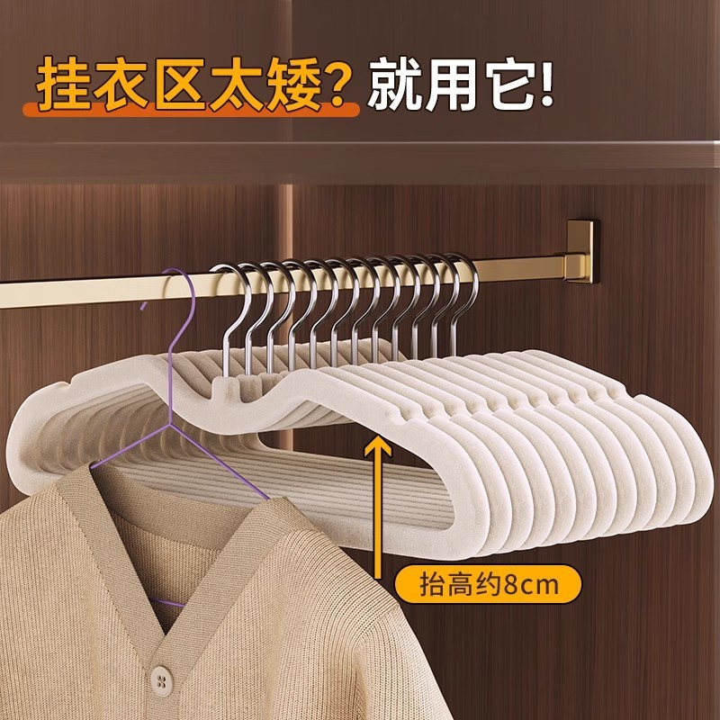家庭用衣類ハンガー、家庭用日常使用用の滑り止めシームレスショートネック衣類ハンガー、厚みのある家庭用衣類ハンガー|undefined
