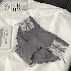 日本のかわいい綿の少女のねじレースの辺の蝶結びはお尻の中の腰の心地良い下着の女性を包みます。