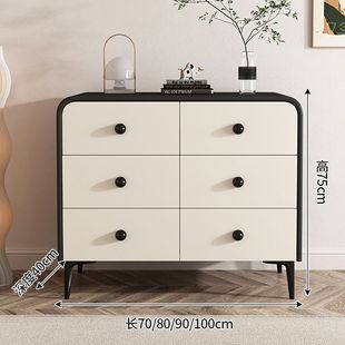 Light Luxury Solid Wood Chest of Drawers Modern Minimalist Living Room Six-Eight Chest of Drawers Large Capacity Drawer Side Cabinet Bedroom Vertical Cabinet Storage Cabinet