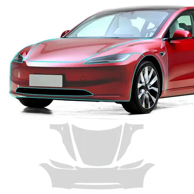 Car paint protective film 3/Y/X/S film invisible car - model-3-2024-car-front-film-package