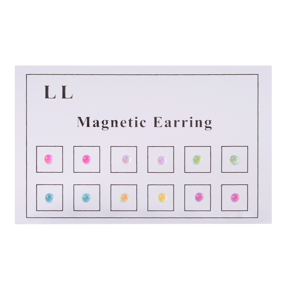 New 12Pc Non-Hole Nose Stud Non-Perforated Diamond Magnetic Magnet Nose Stud Small Earrings 	 Lip Studs Without Holes 	 Nose Ring
