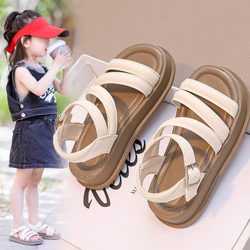Zapatos para niñas sandalias romanas para niños verano 2025 nuevos zapatos de playa para niños de tamaño mediano y grande zapatos de moda princesa para niñas image 3