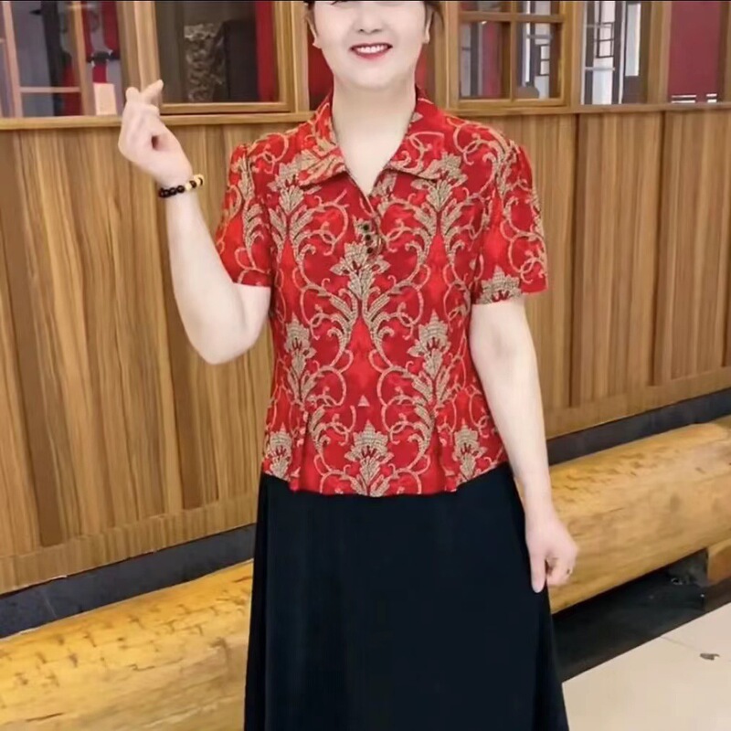 夏の新型のお母さんのファッションの洋気は肉を遮ってやせています。|undefined