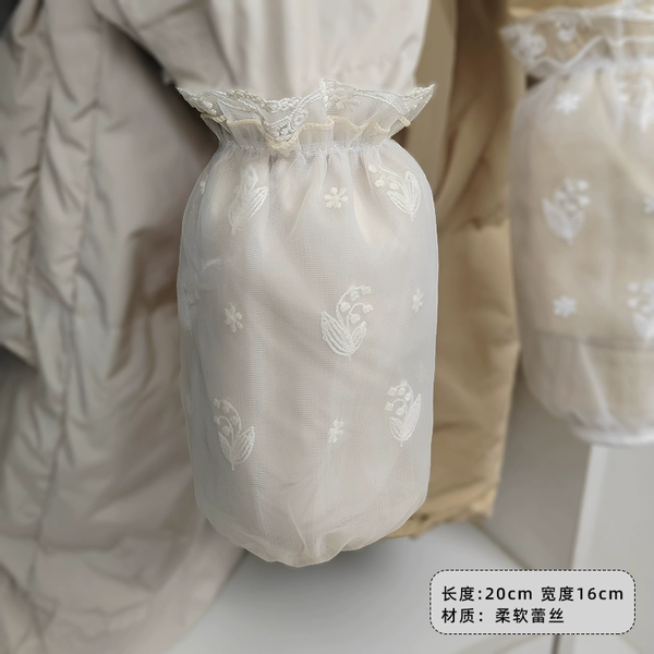 Short beige lace sleeves, orchid