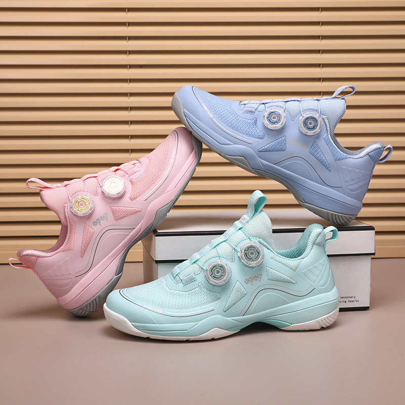 2025 New Cross-Border Rotating Button Badminton Shoes for Men and Women, Middle School Students, Professional Table Tennis Tennis Shoes, Non-Slip