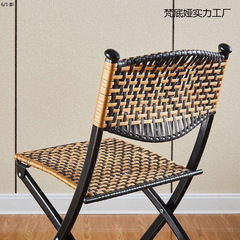 夏天折叠藤椅可折叠折叠椅子编织阳台藤椅办公椅子户外休闲折叠椅