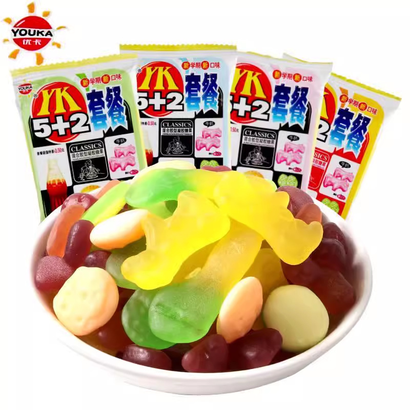Youka 5+2 Package Gummy Candy, Soft Candy, Nostalgic Childhood Snacks for Kids, 30 Packs × 12g Youka 5+2 Package Gummy Candy, Soft Candy, Nostalgic Childhood Snacks for Kids, 30 Packs × 12g