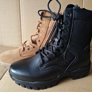 New Combat Boots Universal Brown Tactical Boots Spring and Autumn Single High-Top Outdoor Boots Black Zipper Outdoor Shoes