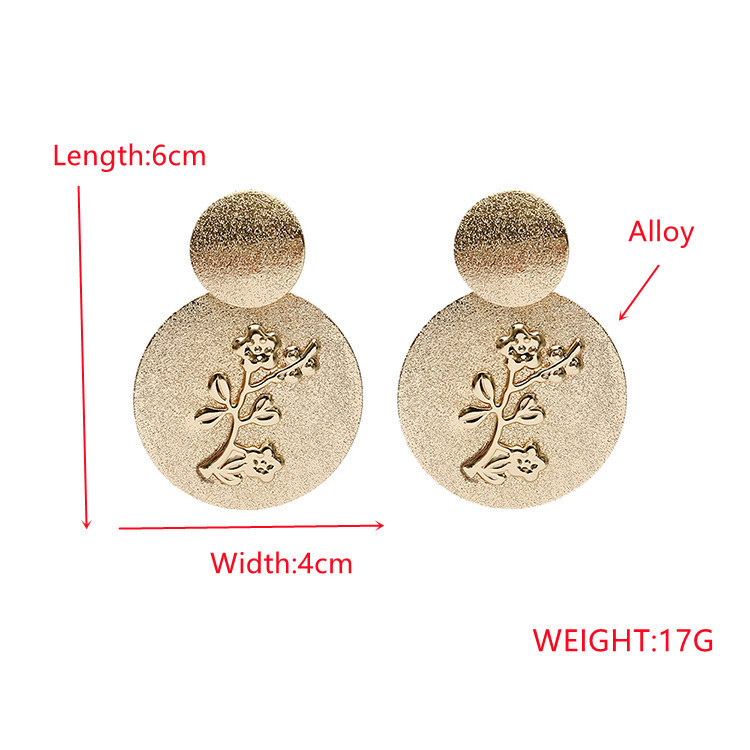 Fashion Disc Flower Inlaid Simple Alloy Earrings display picture 1