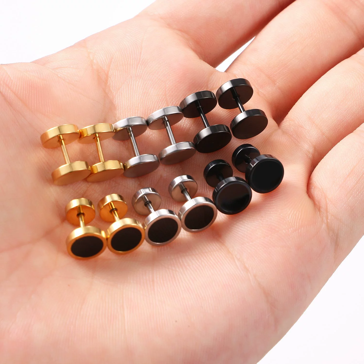 Серьги из нержавеющей стали, комплект, 6 пар, Amazon, Aliexpress