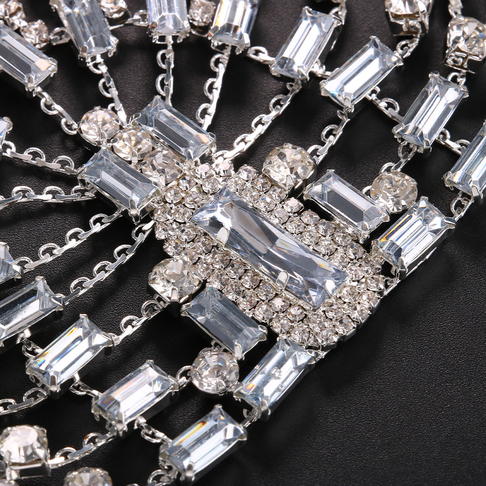 AliExpress Venta caliente rhinestone tocado personalidad multi-capa exagerada Boho diadema accesorios para el cabello tocado