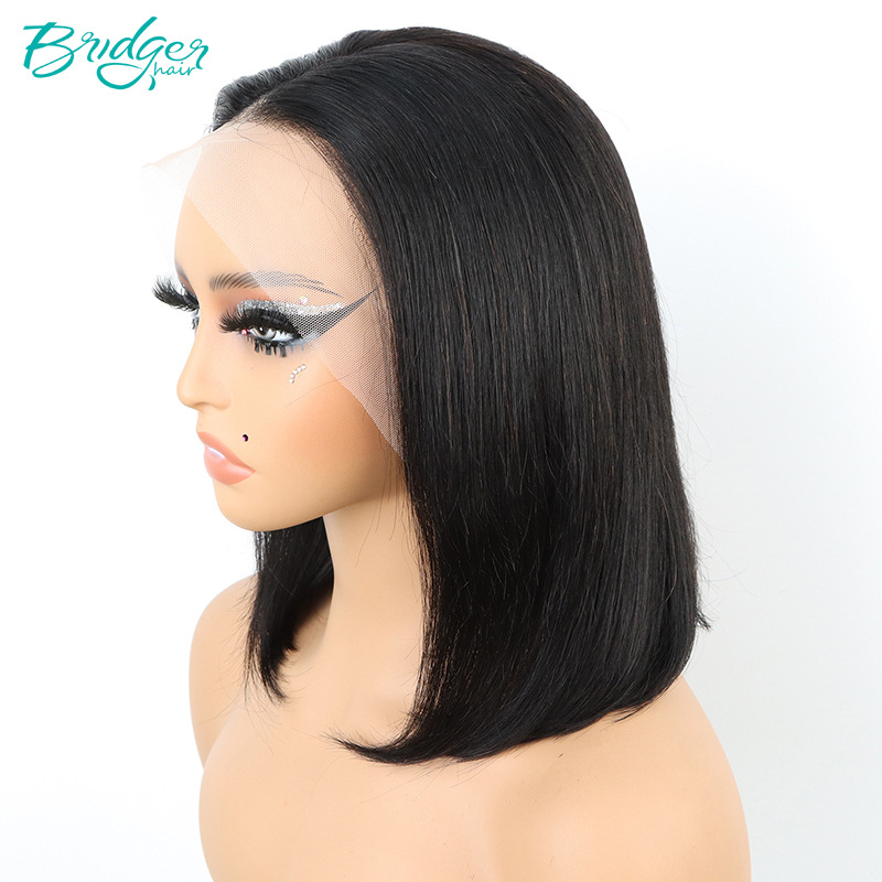 13*4 nähte doppel ziehen BOB kopfbedeckung natürliche farbe echthaar humanhair perücken_voghion.com