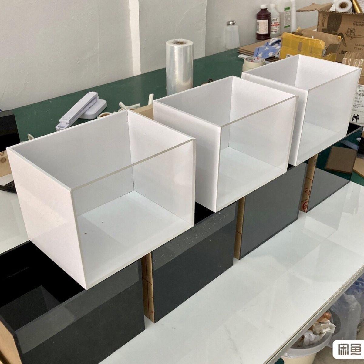 亚克力黑白缸蛋龟发色盒观赏缸龟缸家用定作亚克力鱼缸鳄龟缸家用