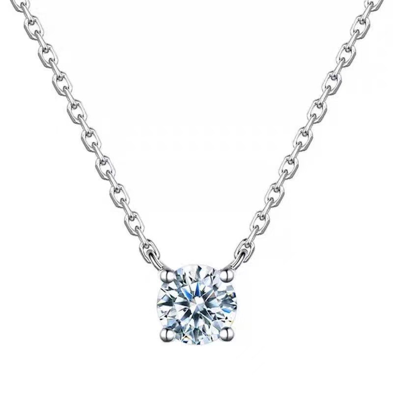 Collier Xiaohongshu, modèle rosette en diamant unique S925, best-seller pour femme, style classique à quatre griffes, simple et léger, luxueux_voghion.com