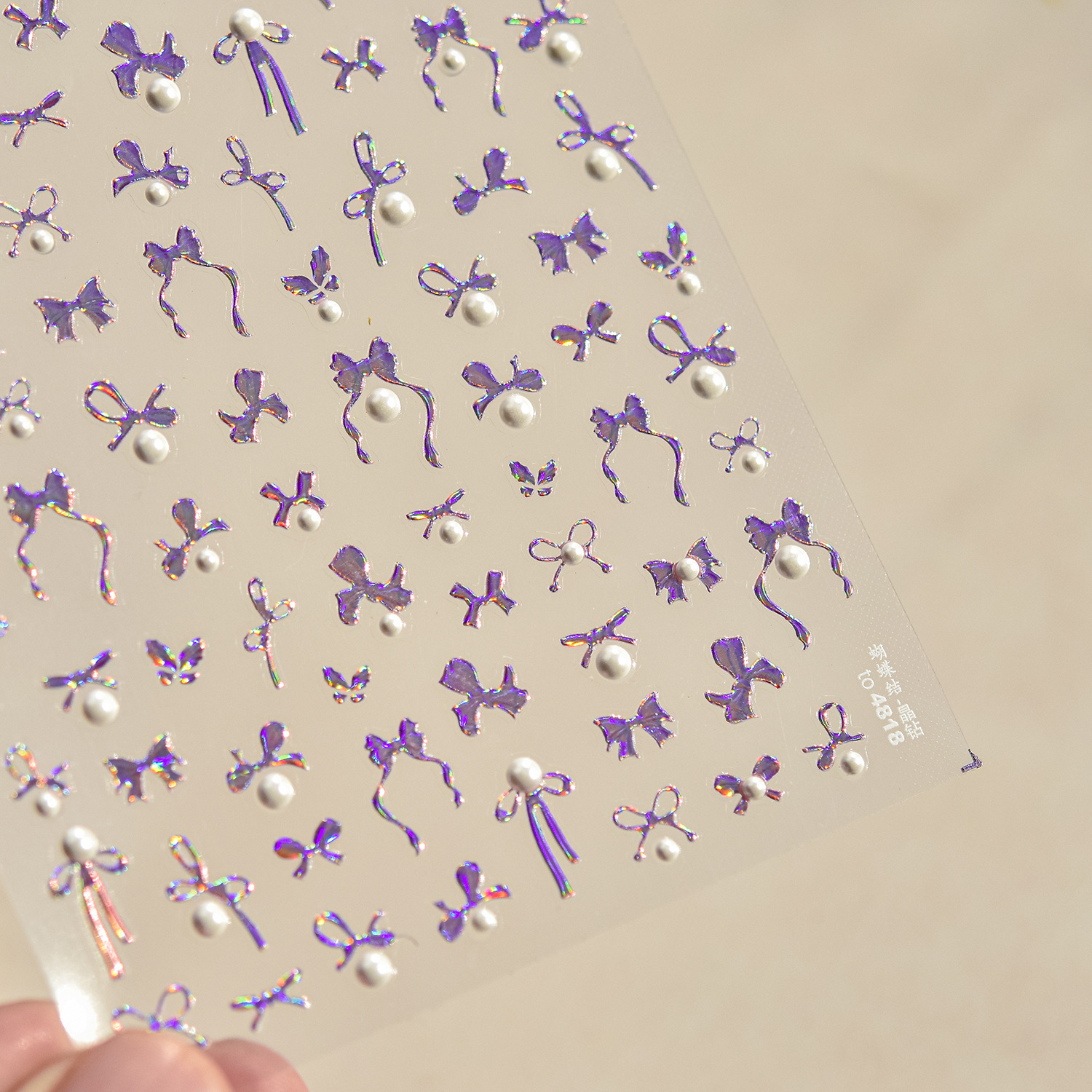 10g Weight Nail Decals  Classification of Nail Art Accessories Nail Patches Nail Supplies PET Material Cartoon, Bow Knot Pattern Sweet, Simple Style Style Sweet Simple Style Cartoon Bow Knot PET Nail Patches 19