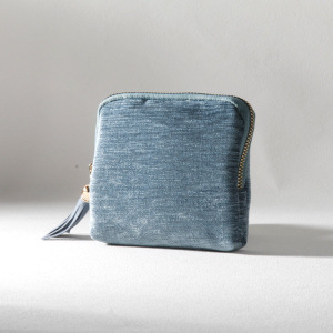 Bolsa de almacenamiento de borlas con cremallera azul del lago; Embalaje de doble capa - caja de cartón de alta gama + bolsa PP