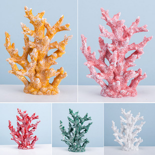 Mediterranean artificial resin coral jewelry hallway wine cabinet desk hotel home decoration decoration fish tank coral