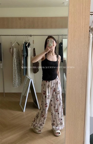 Walking pants!  Cartoon bear pajamas women's loose spring and autumn new home casual summer air-conditioned trousers can be worn outside