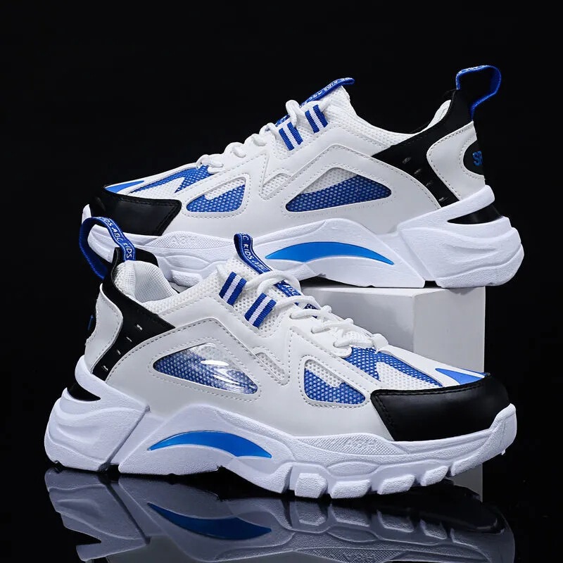 Men's Trendy High-End Basketball Shoes, Korean Style Soft-Soled Breathable Mesh Sneakers, Casual Dad Shoes, Lightweight Shoes