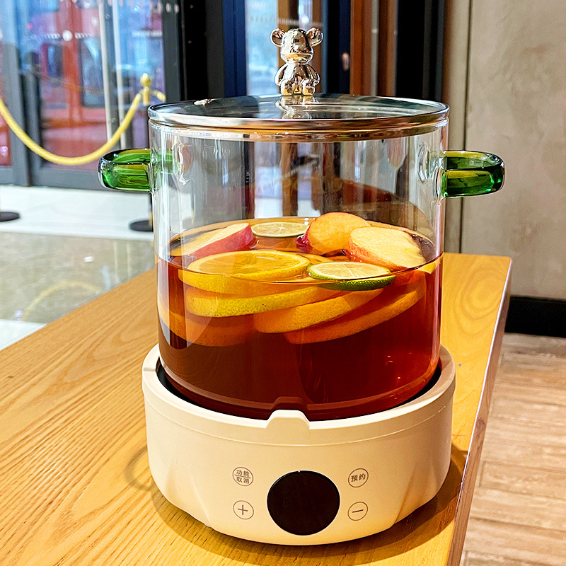 전기 세라믹 스토브 건강 냄비 높은 찾고 뜨거운 레드 와인 유리 내열 유리 와인 밥솥 다기능 스튜 냄비 스마트 주전자