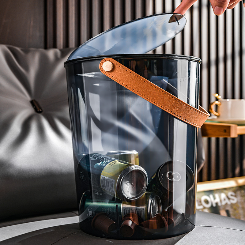 Trash can living room with lid bedroom light luxury household toilet bathroom kitchen large capacity paper basket tube press type Trash can living room with lid bedroom light luxury household toilet bathroom kitchen large capacity paper basket tube press type