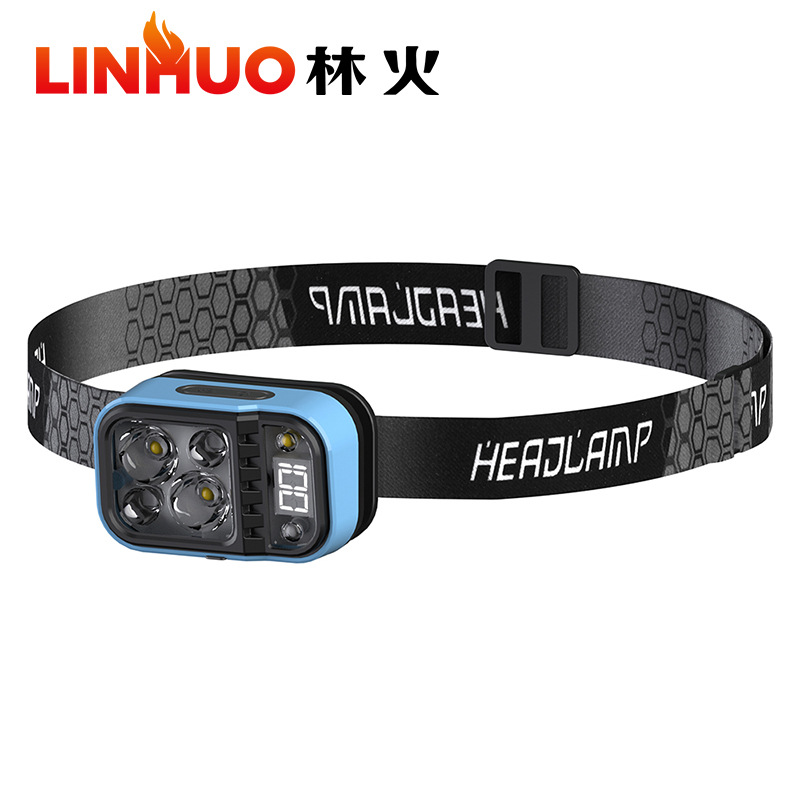 Transfronterizo nuevo LED Faro de inducción de onda faro USB recargable montado en la cabeza noche corriendo pesca mini faro