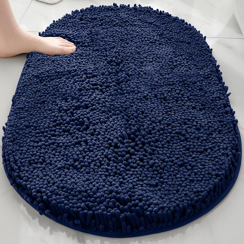 Alfombra absorbente de baño de chenilla ovalada Alfombra de pie de puerta de baño Alfombra antideslizante de entrada de baño Alfombra de dormitorio