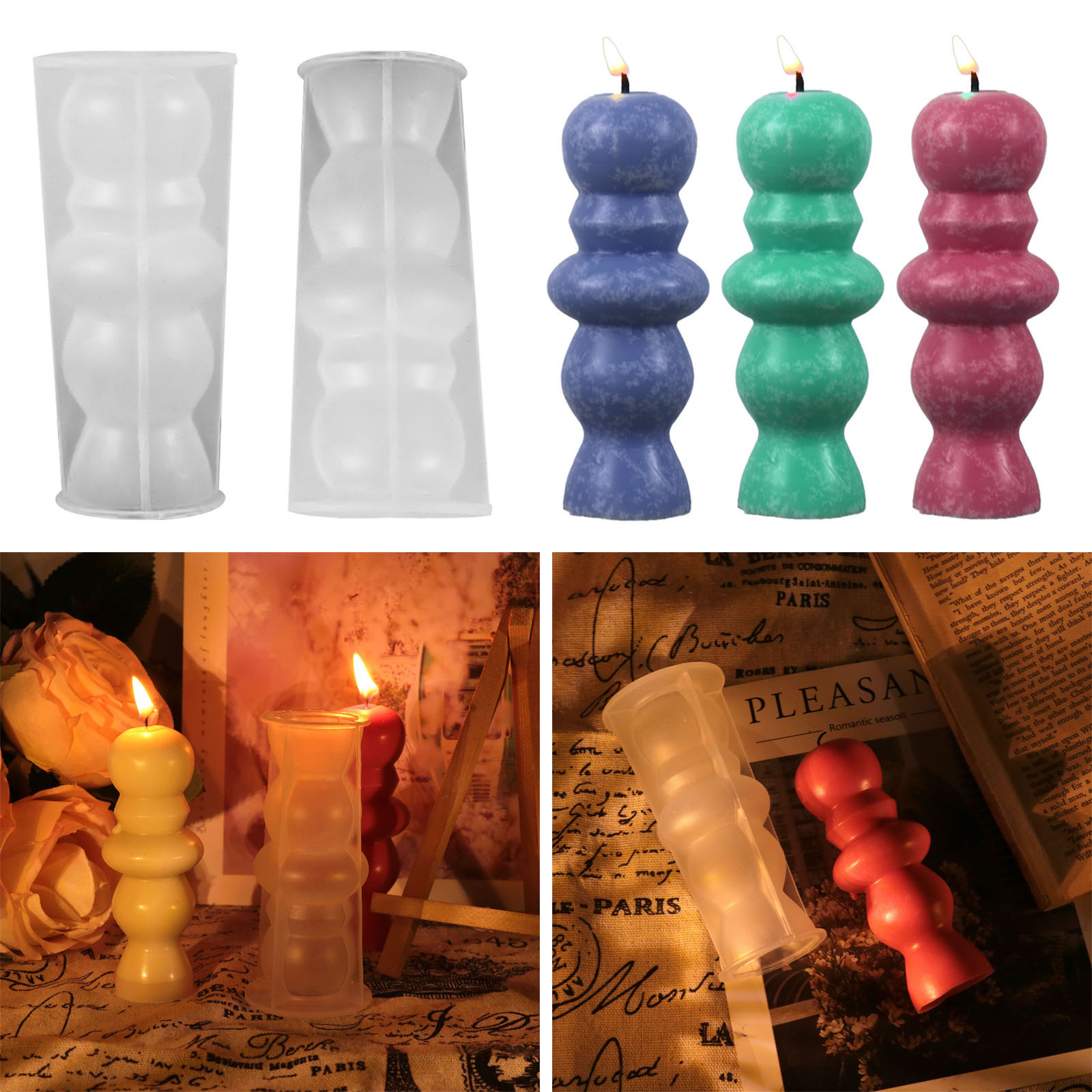 億興diy滴膠模具立體圓球柱體蠟燭家居氛圍裝飾硅膠模具跨境專供