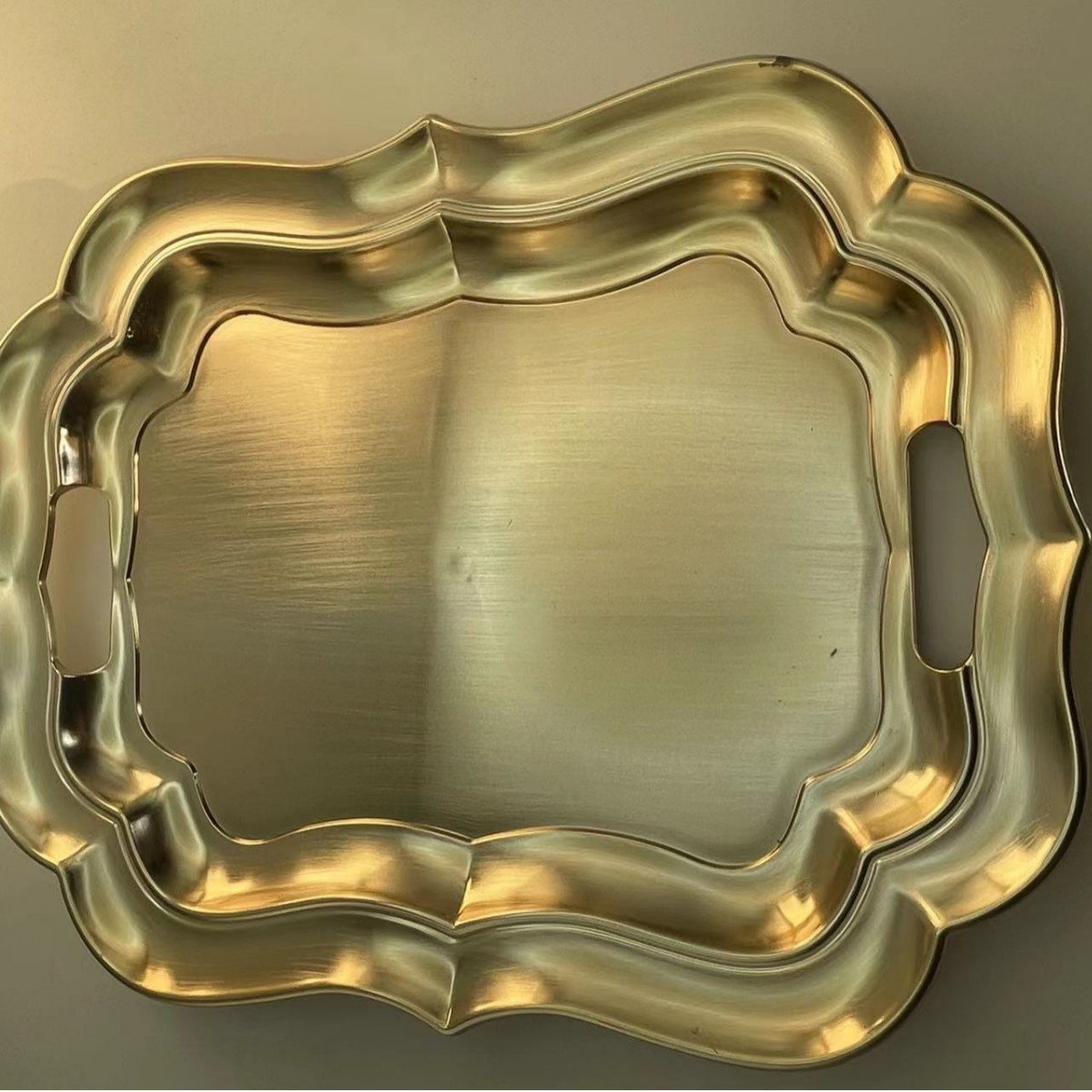 Placa de cargador en el lugar tecnología de galvanoplastia de oro imitación de platos de fruta metálicos platos de oro bandeja de comedor exportación image 10