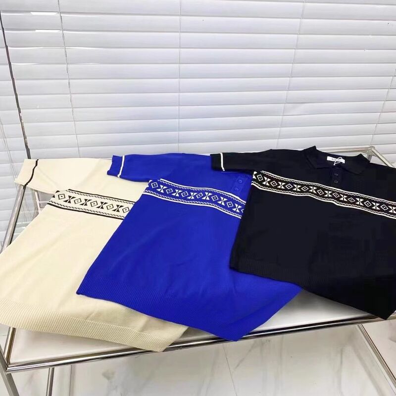Special Price Clear Light Breathable Knitwear Men's Short-sleeved Fashionable Vintage Distinctive Lapel Ice Silk Base Top Fashionable