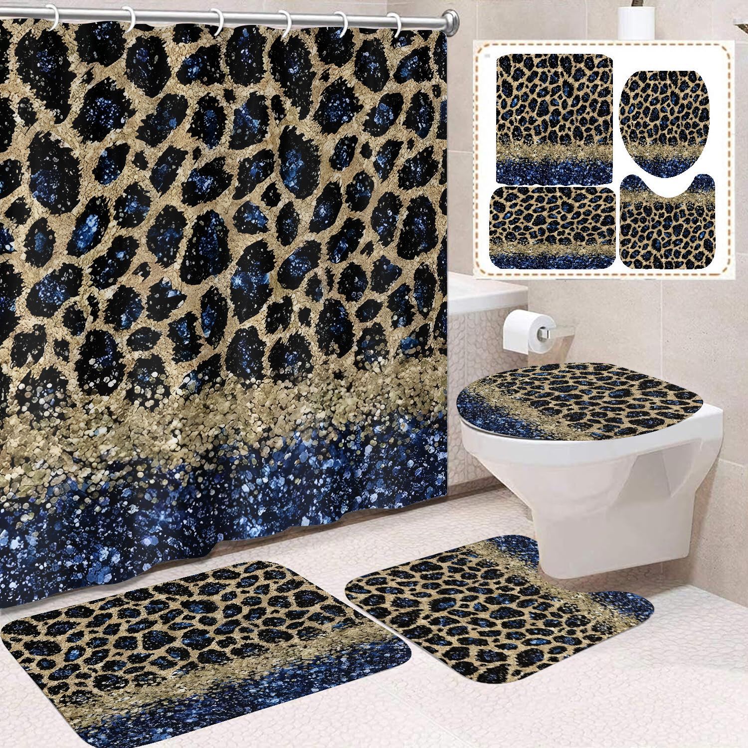 Transfronterizo Amazon cortina de ducha de color degradado cortina de baño letra patrón de mariposa cortina de ducha impermeable y a prueba de moho image 21