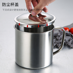 加厚304不鏽鋼水杯帶蓋家用商用懷舊茶缸烤梨杯幼兒園兒童小口杯