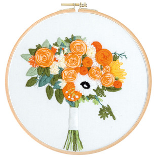 Beginner DIY Material Package Handmade Embroidery Material Package Suzhou Embroidery Gift Bouquet Material Package Hand-Held Flower Kit