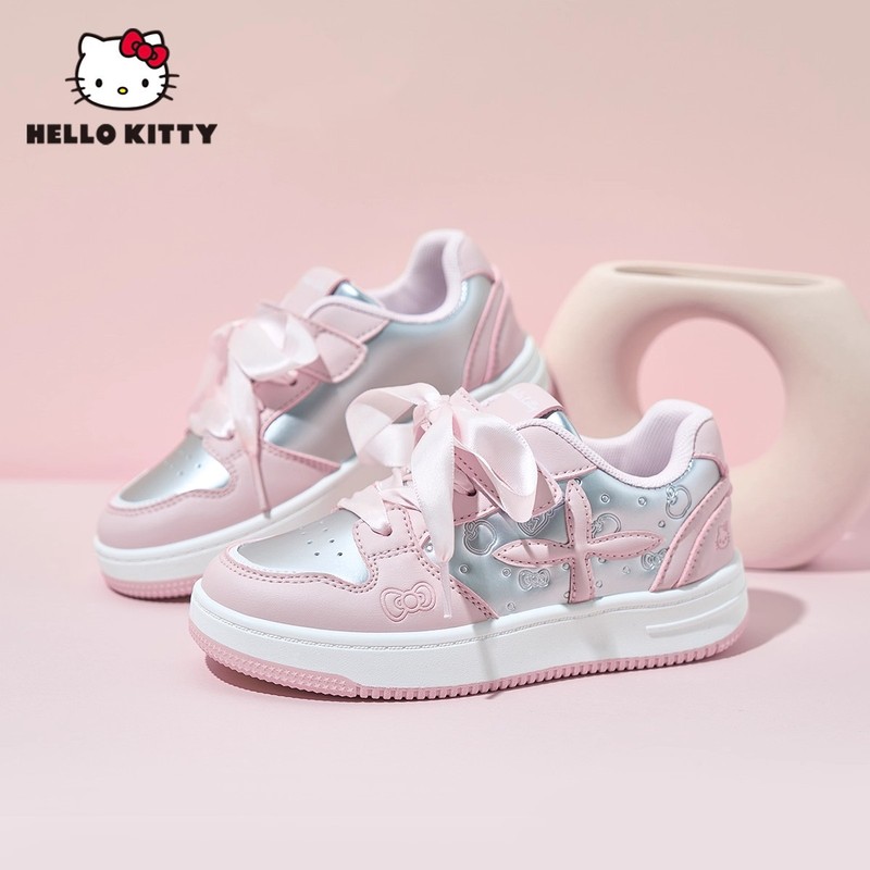 HelloKitty女童运动鞋2025新款春秋拼色百搭儿童软底轻便休闲板鞋|undefined