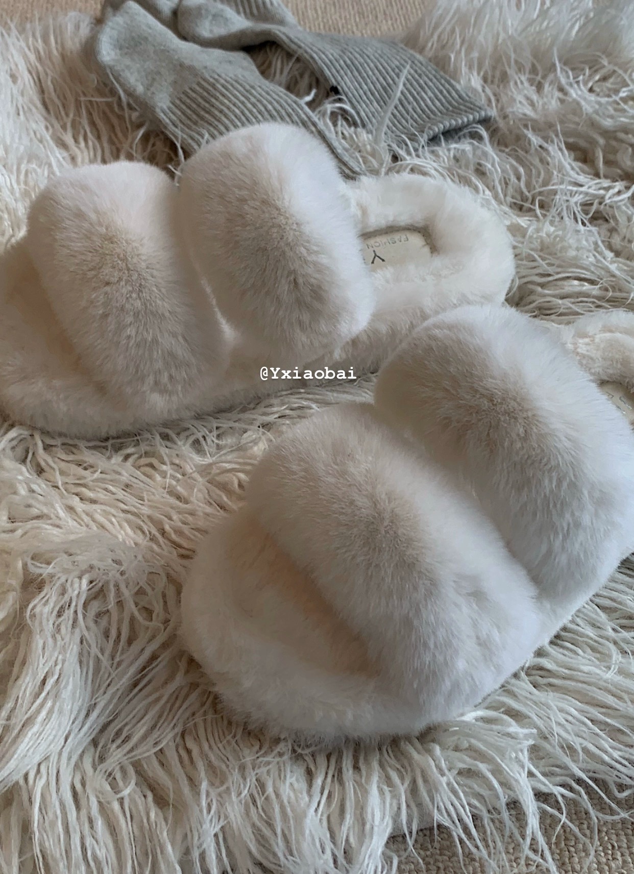Woman Fleece Closed-Toe Open-Toe Summer Autumn Outdoor Warm Soft Non-Slip Slippers_voghion.com