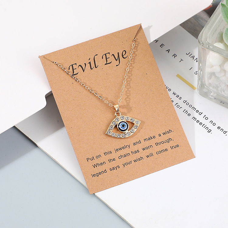 Fashion Devilu0027S Eye Alloy Plating Inlay Rhinestones Womenu0027S Pendant Necklace 1 Piece