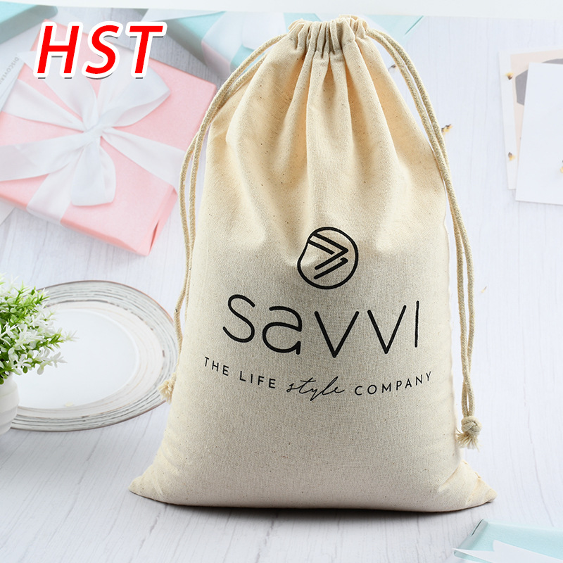 厂家棉布束口袋棉麻抽绳帆布袋自制帆布抽绳袋可加印LOGO