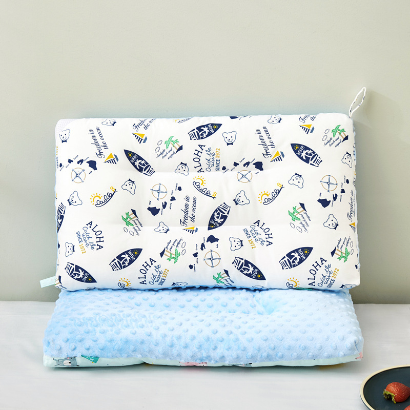 Algodón Beanie almohada de terciopelo núcleo verano kindergarten siesta almohada niños calmante Beanie almohada bebé almohada cuello almohada