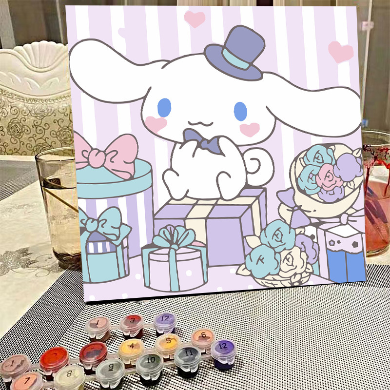 デジタル油絵diyの塗り絵の子供は漫画のアニメを埋めて色を塗ります。|undefined