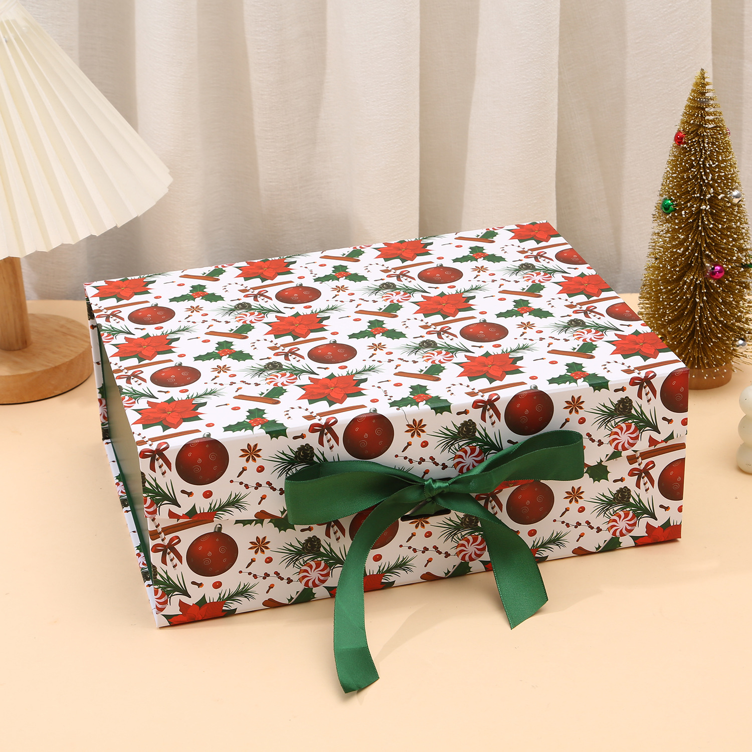Caja de regalo de Navidad explosiva de Amazon Caja de embalaje de regalo de Navidad Caja de regalo de succión magnética de lazo de una pieza al por mayor
