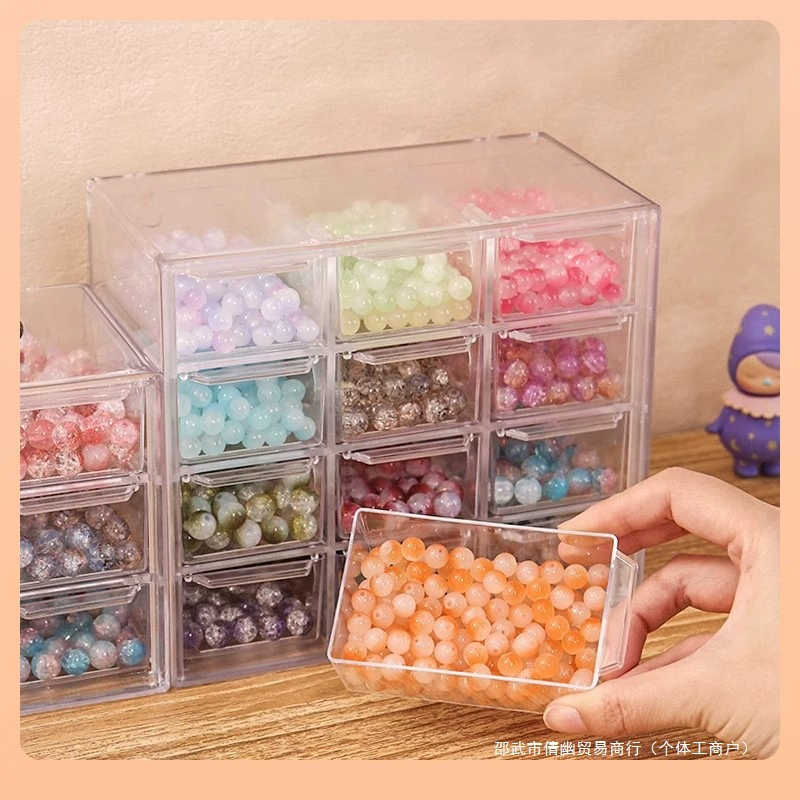 ✅ Прозрачный многослойный ящик для хранения бисера большой емкости, аксессуары для материалов ручной работы, раздельные стеклянные бусины, ручные украшения