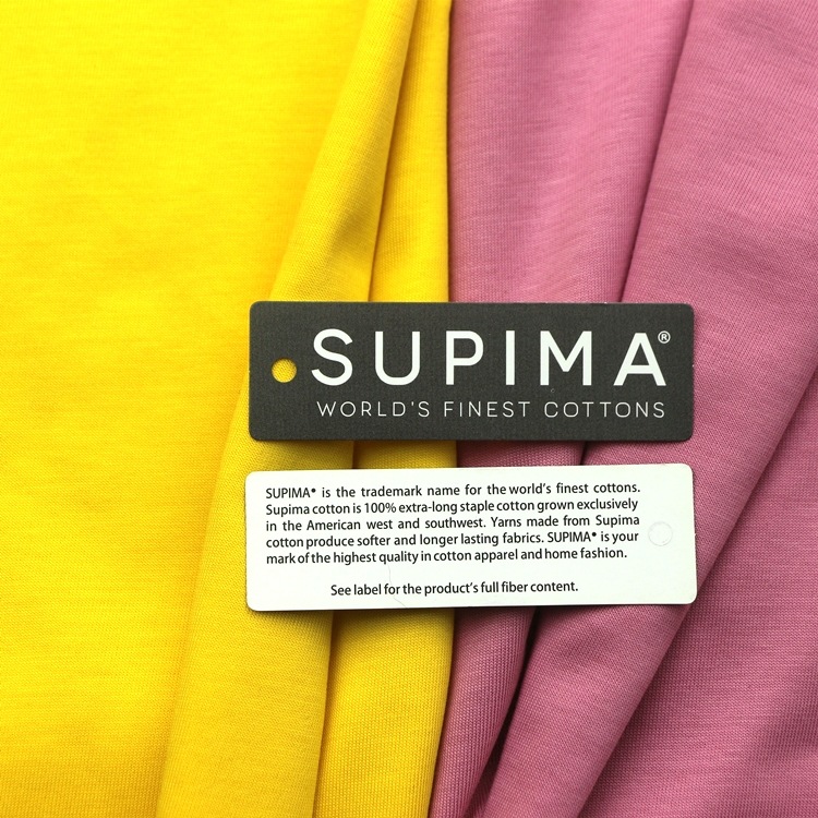 生态50s双纱丝光匹马棉PIMA美国比马棉SUPIMA平纹单面汗布T恤面料