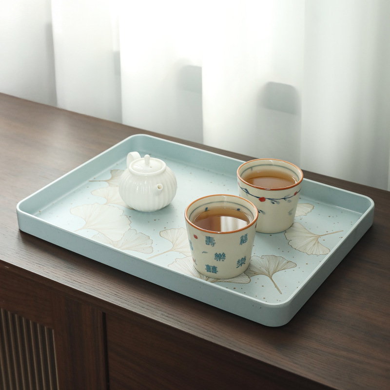 高档中式长方形托盘新款家用客厅茶几放水杯茶杯茶盘密胺收纳盘|undefined