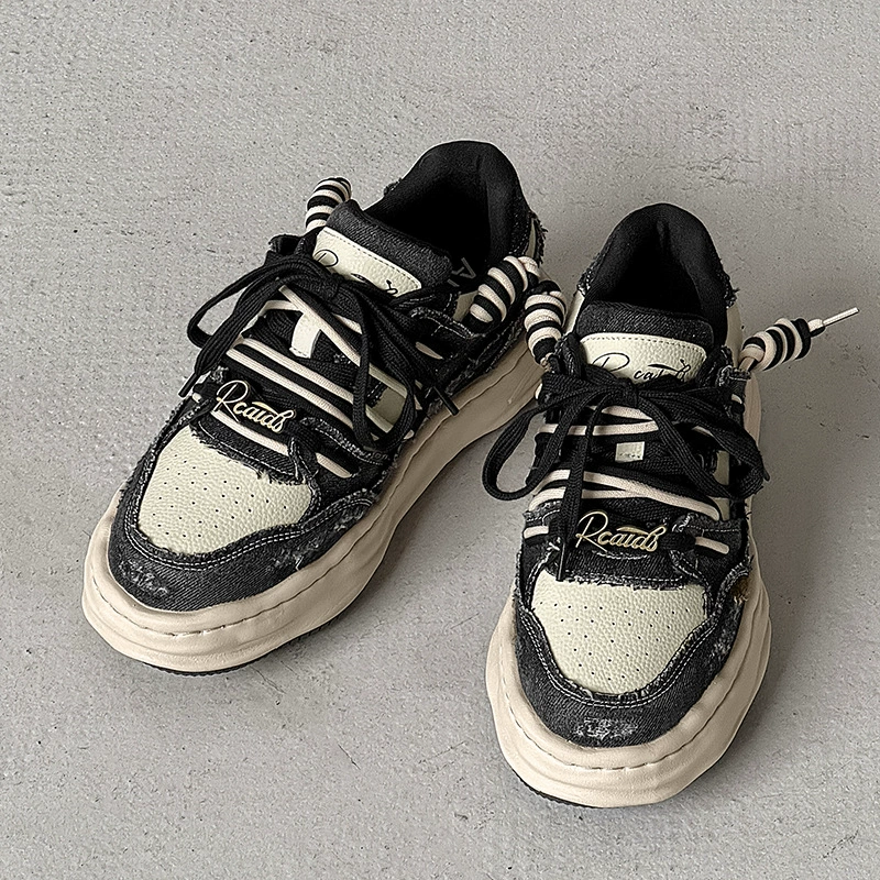 High universal denim low sneakers for beloved, 7cm