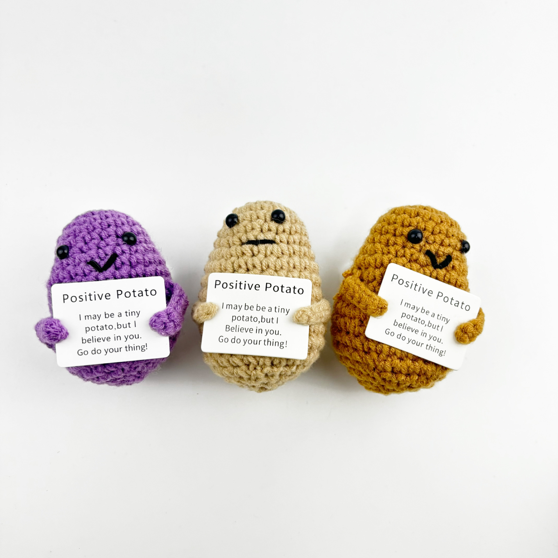 Transfronterizo al por mayor hecho a mano de punto de felpa de energía positiva de la patata emocional vegetal adornos de frutas de juguete pequeño regalo